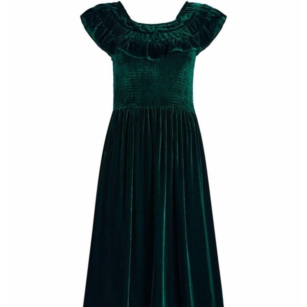 Hill House Akilah Nap Dress in Emerald Velvet